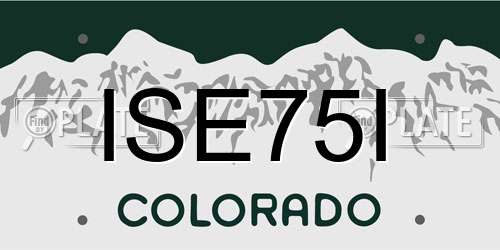 ISE75I Colorado License Plate