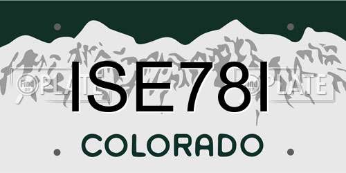 ISE78I Colorado License Plate