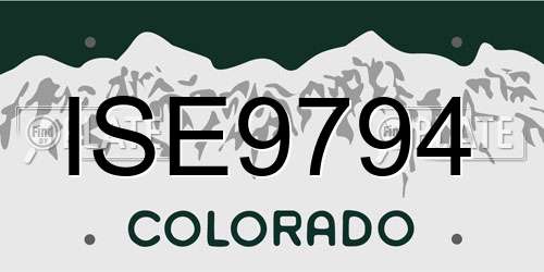 ISE9794 Colorado License Plate
