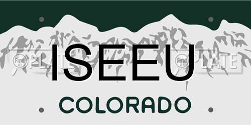 ISEEU Colorado License Plate