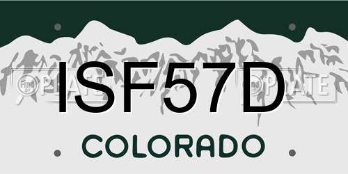 ISF57D Colorado License Plate