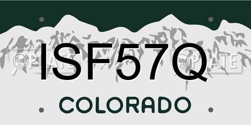 ISF57Q Colorado License Plate