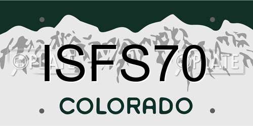 ISFS70 Colorado License Plate