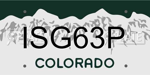 ISG63P Colorado License Plate