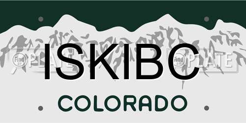 ISKIBC Colorado License Plate