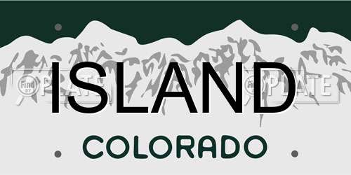 ISLAND Colorado License Plate