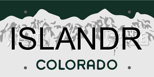 ISLANDR Colorado License Plate