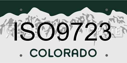 ISO9723 Colorado License Plate