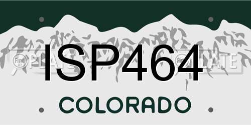 ISP464 Colorado License Plate