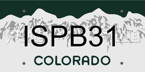 ISPB31 Colorado License Plate