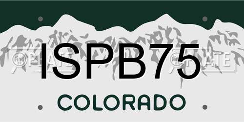 ISPB75 Colorado License Plate