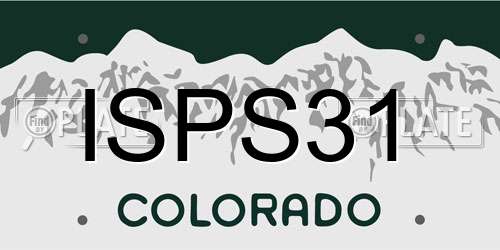 ISPS31 Colorado License Plate
