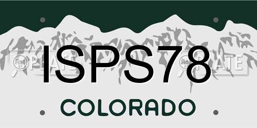 ISPS78 Colorado License Plate