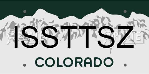 ISSTTSZ Colorado License Plate