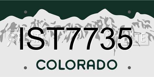 IST7735 Colorado License Plate
