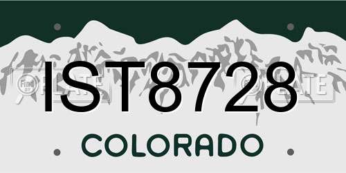 IST8728 Colorado License Plate