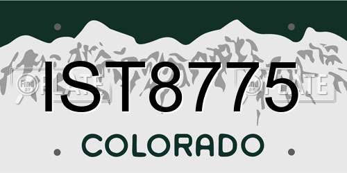 IST8775 Colorado License Plate