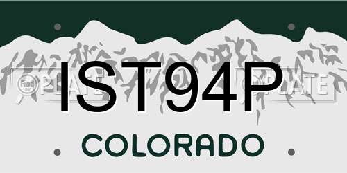 IST94P Colorado License Plate