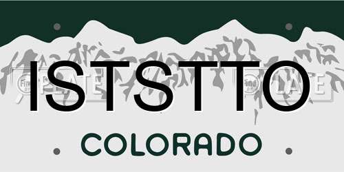 ISTSTTO Colorado License Plate