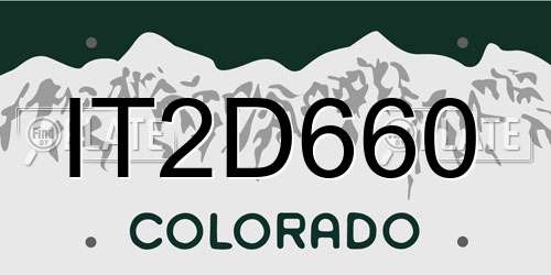 IT2D660 Colorado License Plate