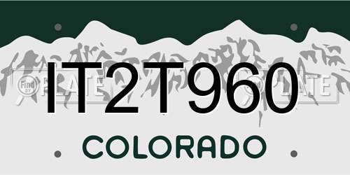 IT2T960 Colorado License Plate