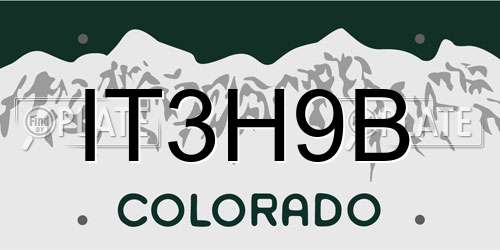 IT3H9B Colorado License Plate