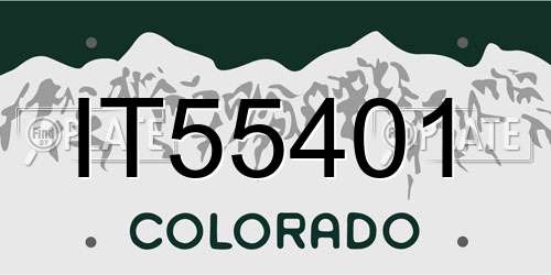 IT55401 Colorado License Plate