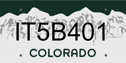 IT5B401 Colorado License Plate