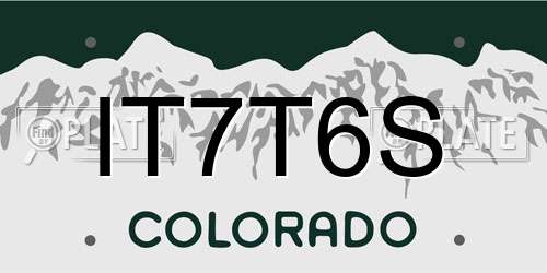 IT7T6S Colorado License Plate