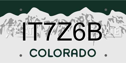 IT7Z6B Colorado License Plate