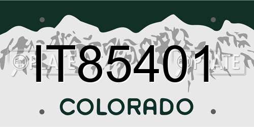 IT85401 Colorado License Plate