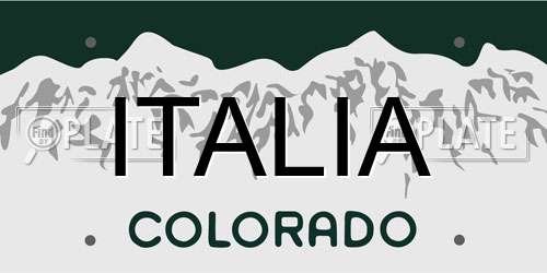 ITALIA Colorado License Plate