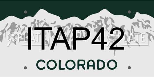 ITAP42 Colorado License Plate