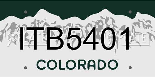 ITB5401 Colorado License Plate