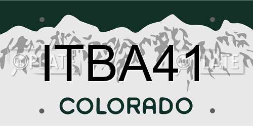 ITBA41 Colorado License Plate