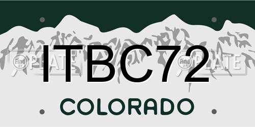 ITBC72 Colorado License Plate
