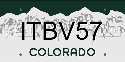 ITBV57 Colorado License Plate