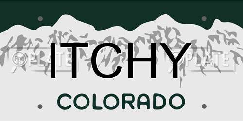 ITCHY Colorado License Plate