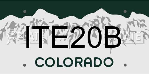 ITE20B Colorado License Plate