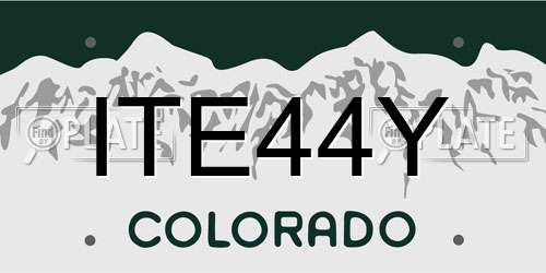 ITE44Y Colorado License Plate