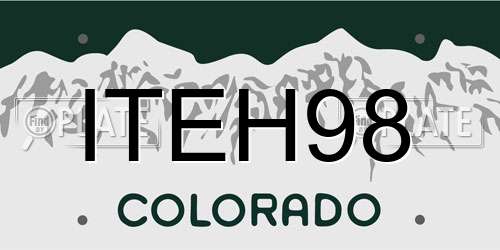 ITEH98 Colorado License Plate