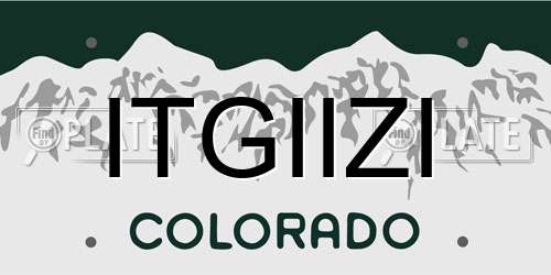 ITGIIZI Colorado License Plate