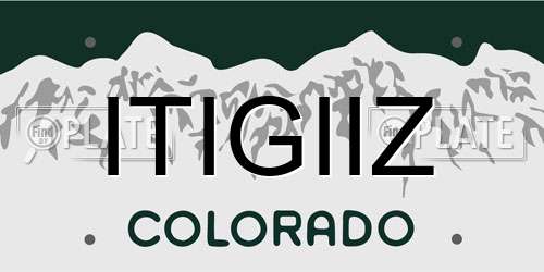 ITIGIIZ Colorado License Plate