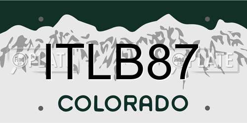 ITLB87 Colorado License Plate