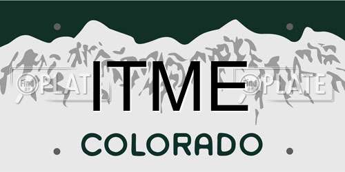 ITME Colorado License Plate