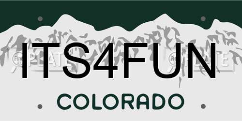 ITS4FUN Colorado License Plate