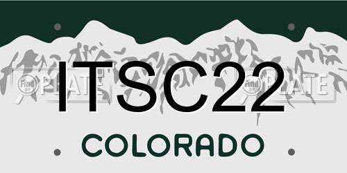 ITSC22 Colorado License Plate