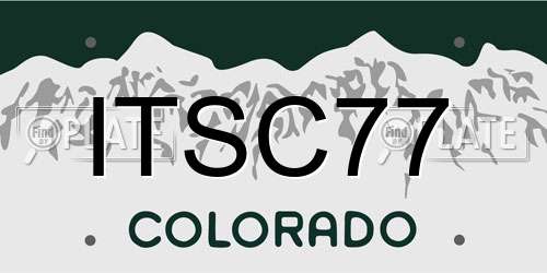 ITSC77 Colorado License Plate