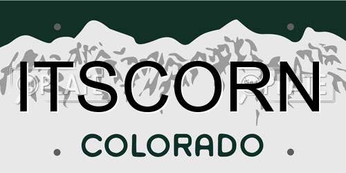 ITSCORN Colorado License Plate