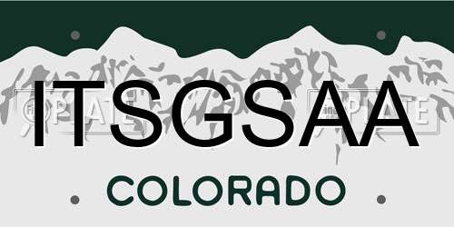 ITSGSAA Colorado License Plate